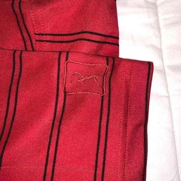 PGA Tour Mens Red Striped Polo Shirt M 100% Cotton Short Sleeve - Picture 3 of 6
